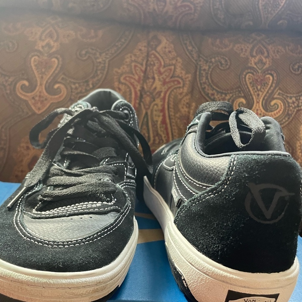 Vans Men's Rowan Zorilla 2 Black White Suede Leather Skate Shoes size 7.5 - Picture 6 of 8